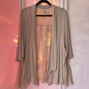 French Laundry Woman cardigan 3/4 sleeve open nude